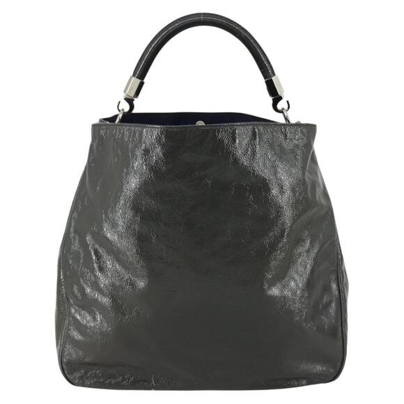 SAINT LAURENT Shoulder Bag Enamel Khaki Silver Auth bs31200 - Picture 2 of 16